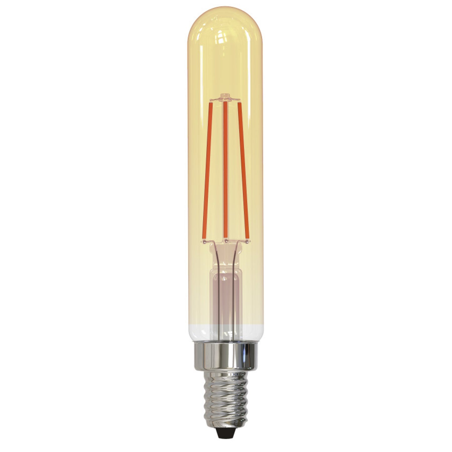 Bulbrite LED Filament 5 Watt Dimmable T8 Light Bulb with Antique Glass Finish and Candelabra (E12) Base - 2100K (Amber Light), 450 Lumens