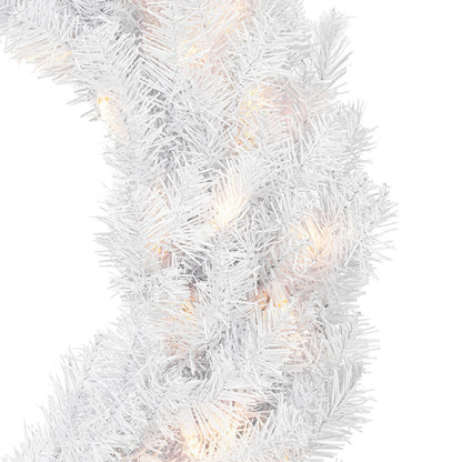 Vickerman 36" Crystal White Spruce Artificial Christmas Wreath with Pure White LED Mini Lights