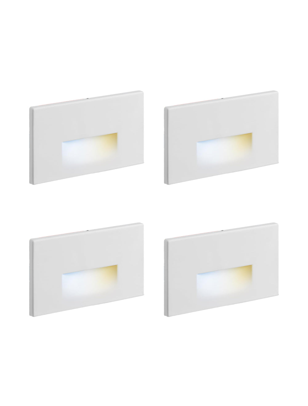 ASD Lighting LED Step Light Horizontal 3W 120V CCT Selectable 3000/4000/5000K Dimmable White ETL 4pack