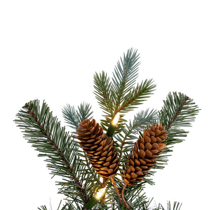 Vickerman 6' x 14" Blue Spruce Pine Cone Artificial Pre-Lit Garland Warm White Lights.
