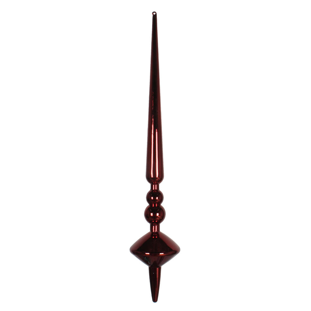 Vickerman 18" Burgundy Shiny Cupola Finial Ornament Pack of 2