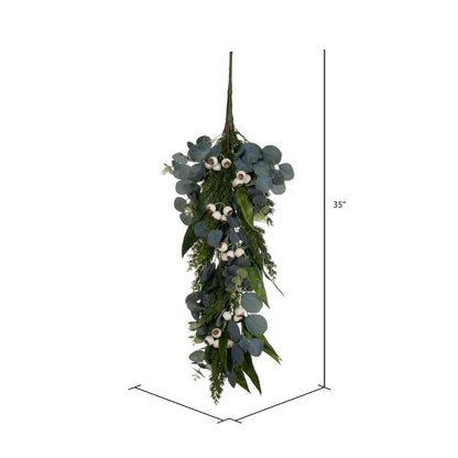Vickerman 35" Green Artificial Eucalyptus Berry Swag.