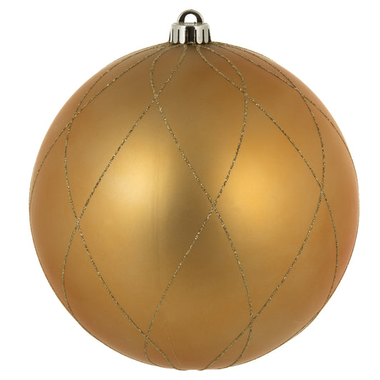 Vickerman 8" Copper/Gold Matte Glitter Swirl Ball