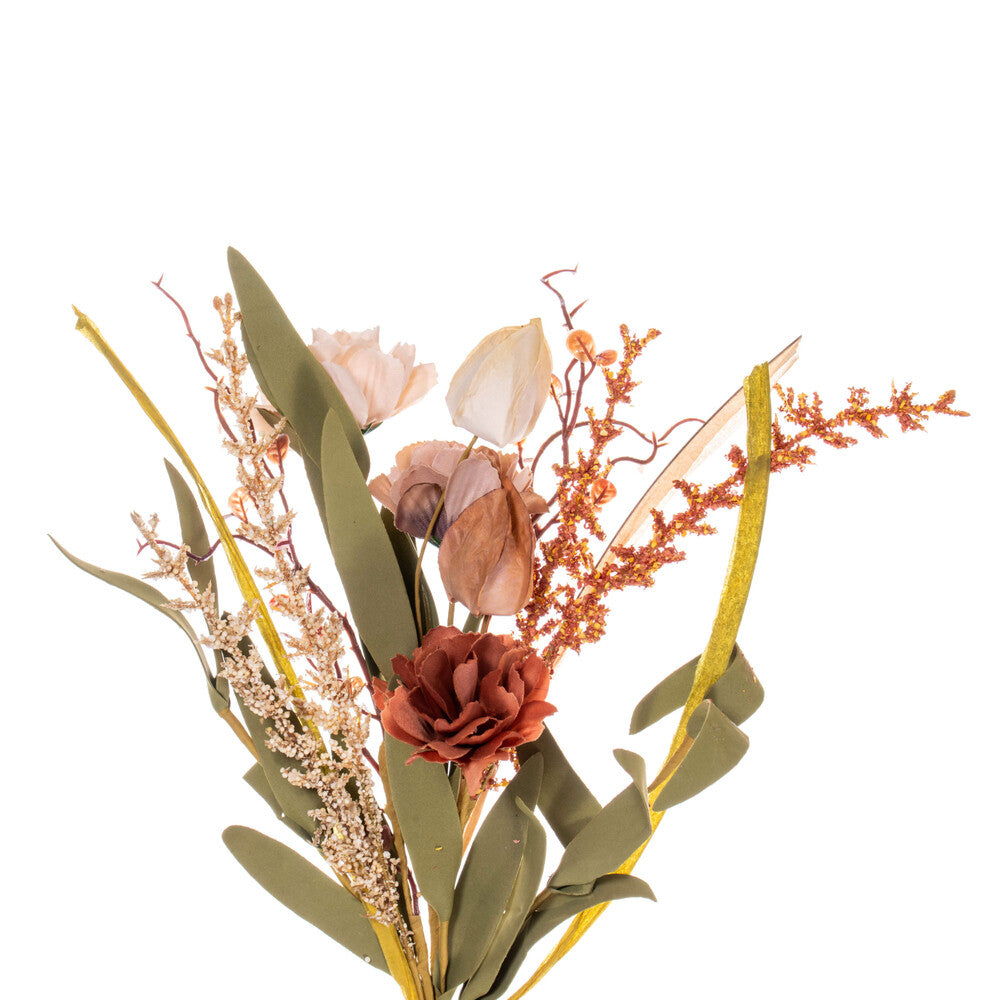 Vickerman 5' Brown and Cream Artificial Carnation and Chinese Lantern Garland.
