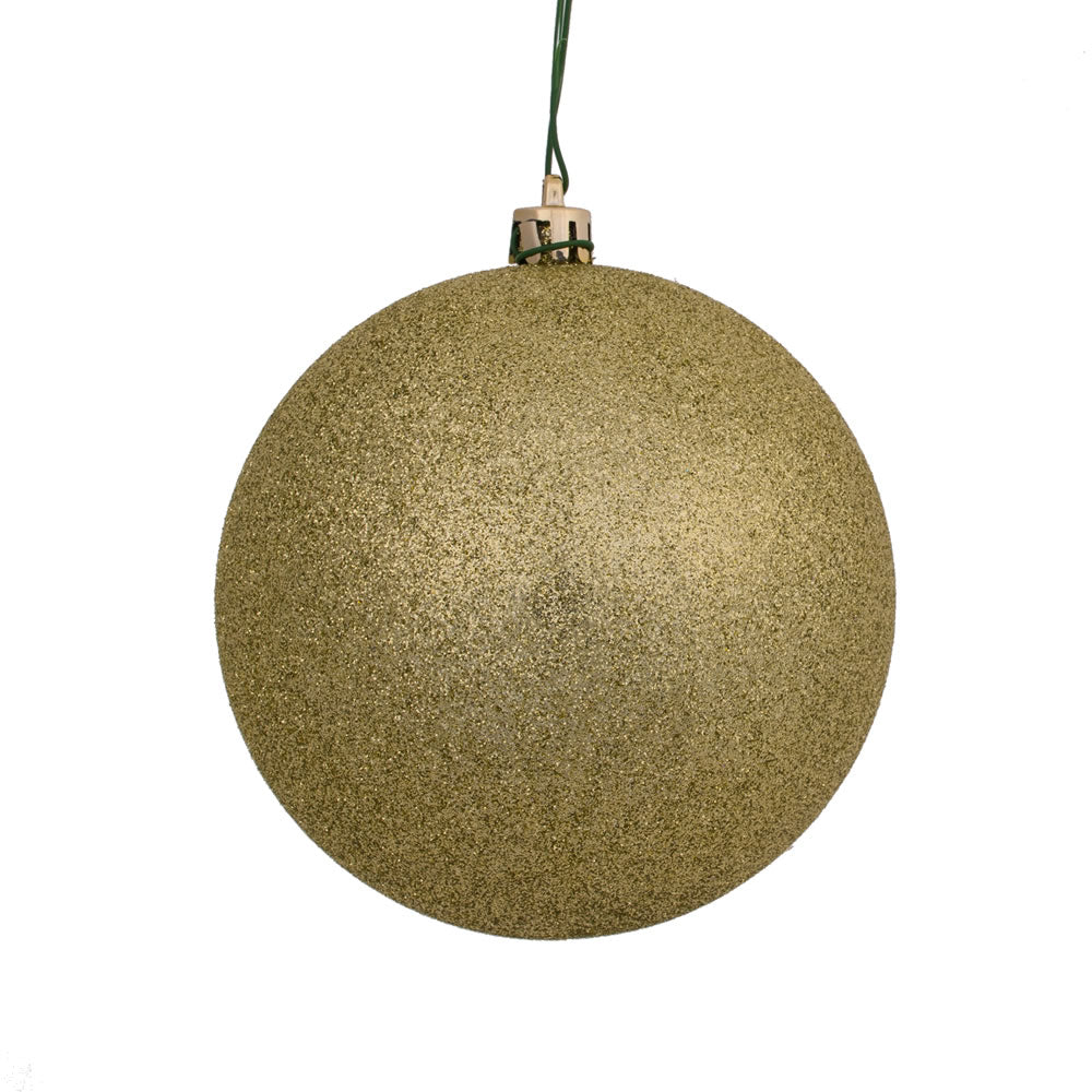 Vickerman 4" Champagne Glitter Ball Ornament 6 per Bag
