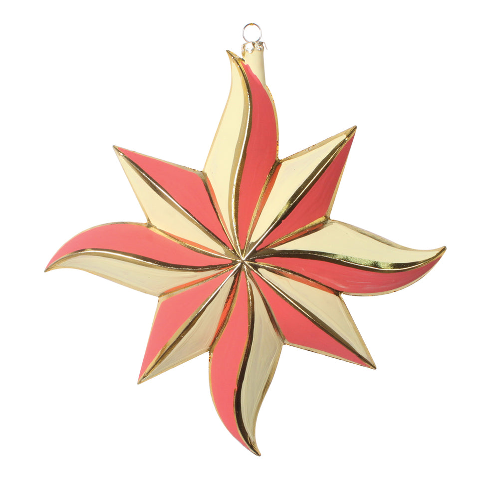 Vickerman 7.5" Coral 8 Point Star Pastel Christmas Ornament Pack of 2