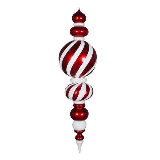 Vickerman 62" Jumbo Red and White Candy Finish Finial Stripe Ornament