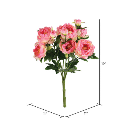 Vickerman 19" Artificial Light Pink Peony Bush.