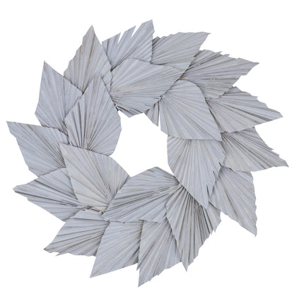 Vickerman Natural Botanicals 17" White Washed Palm Spear Wreath.