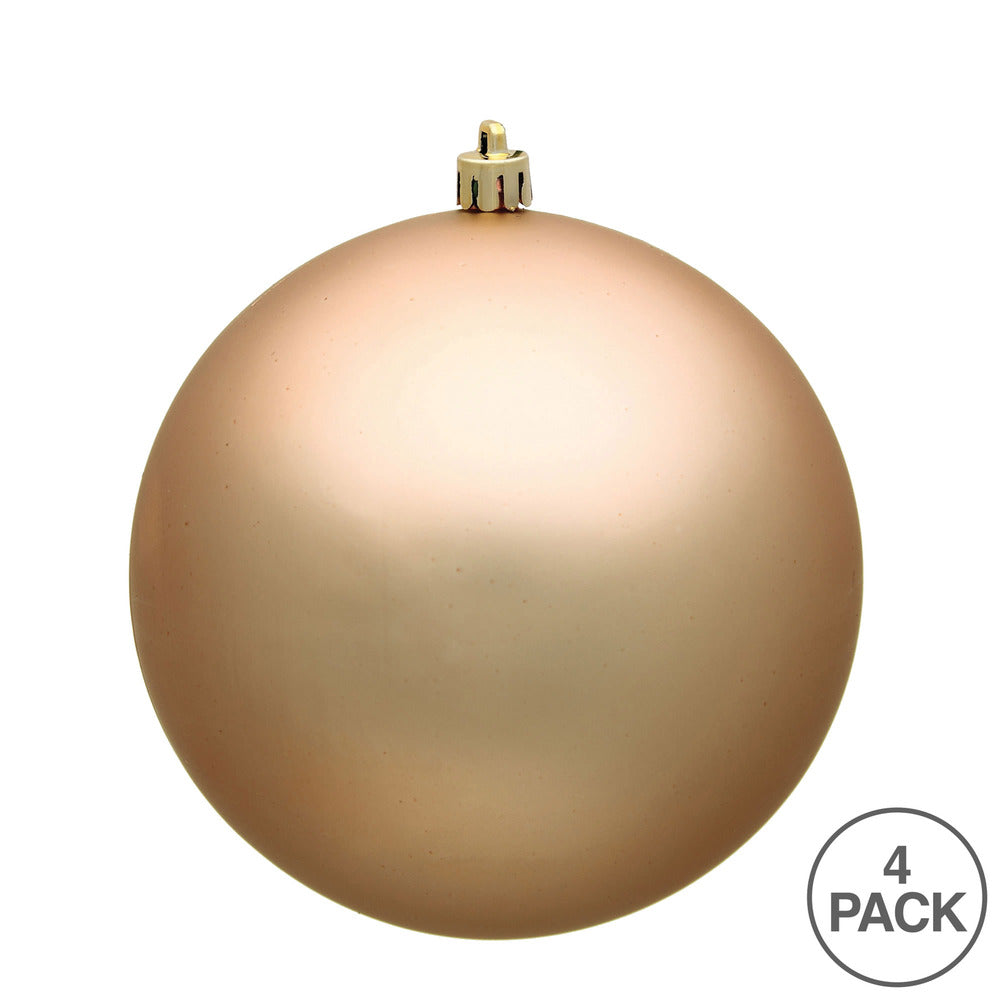 Vickerman 4.75" Café Latte Matte Ball Ornament 4 per Bag