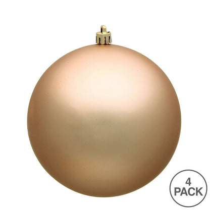 Vickerman 4.75" Café Latte Matte Ball Ornament 4 per Bag