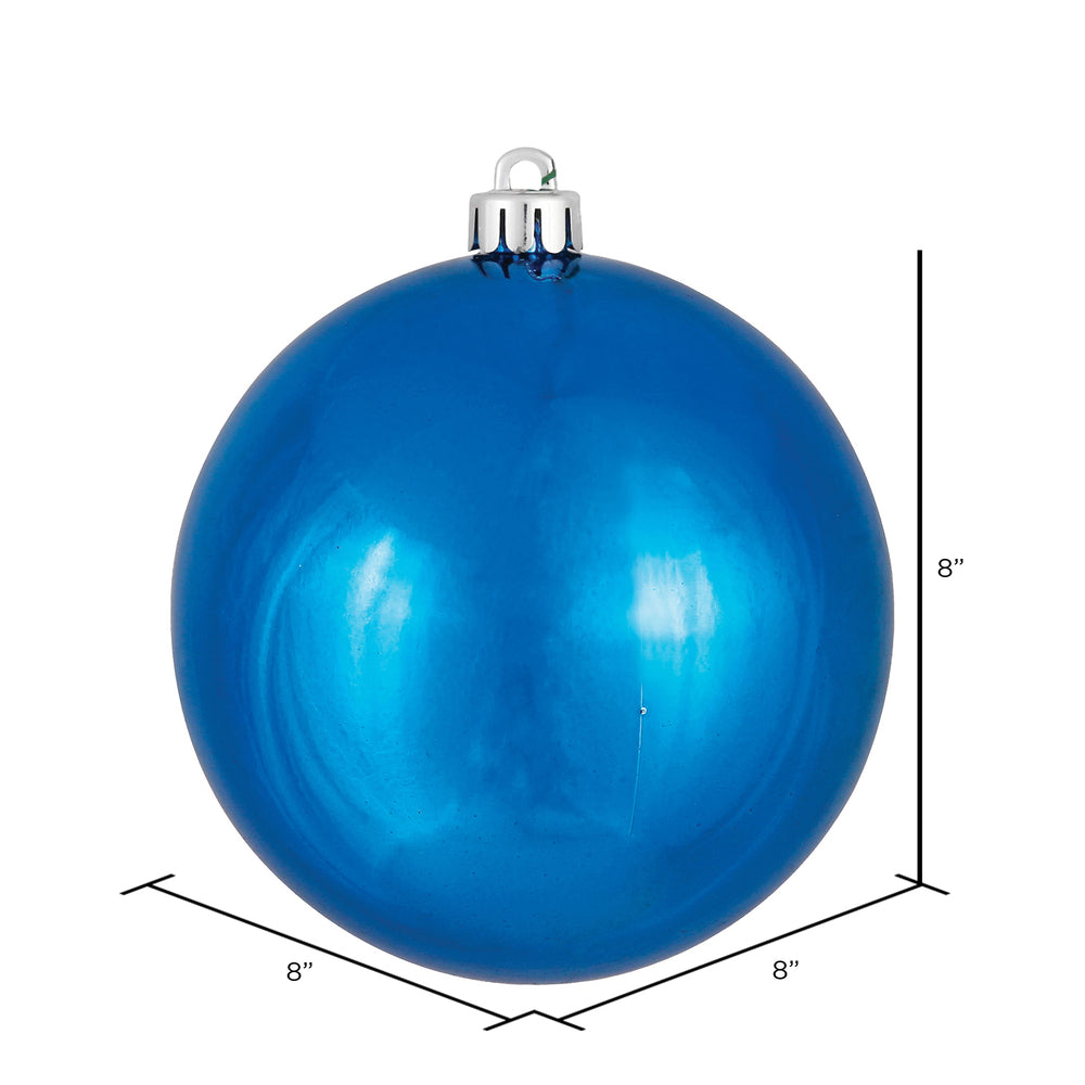 Vickerman 8" Blue Shiny Ball Ornament