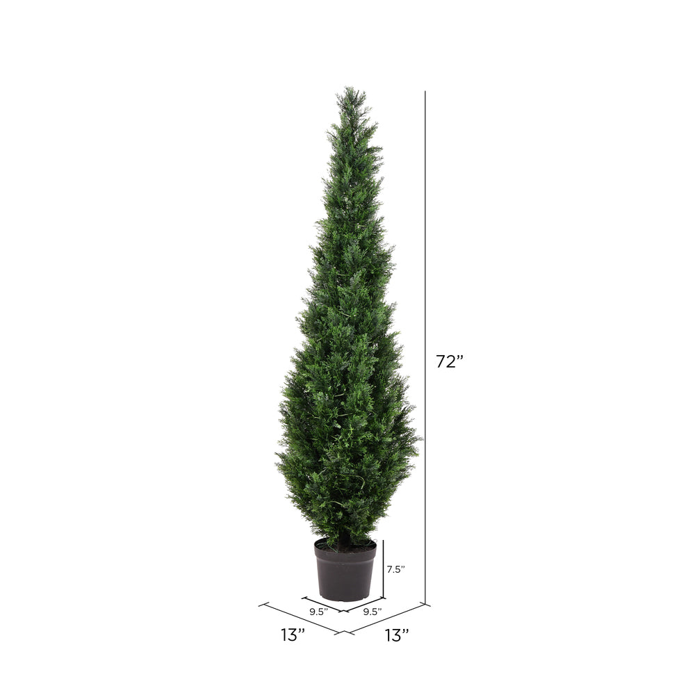 Vickerman 6' Artificial Potted Green Cedar Tree.