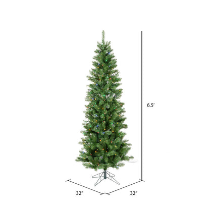 Vickerman 6.5' Salem Pencil Pine Artificial Christmas Tree300 Multi-Colored LED Dura-lit Lights