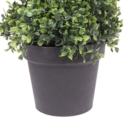 Vickerman 3' Artificial Potted Green Boxwood Spiral Tree.
