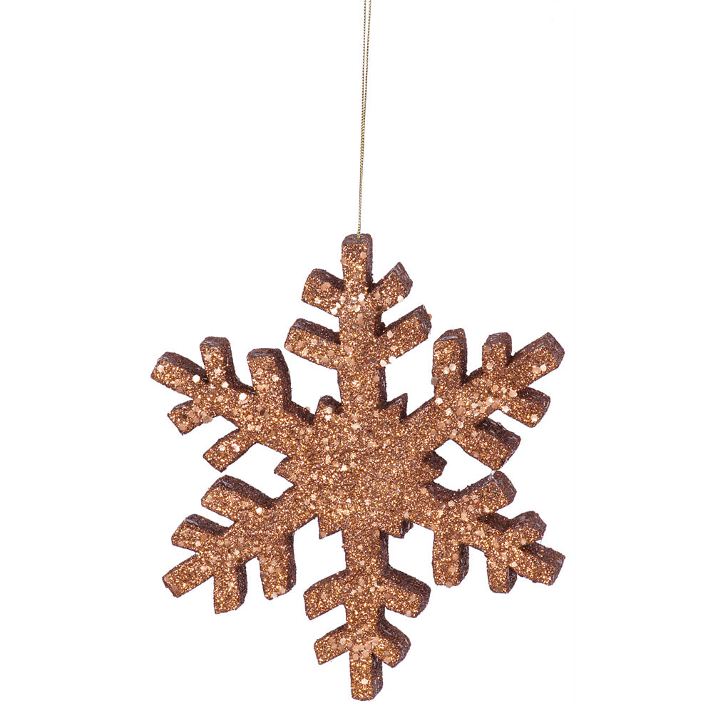 Vickerman 18" Copper Glitter Snowflake Christmas Ornament