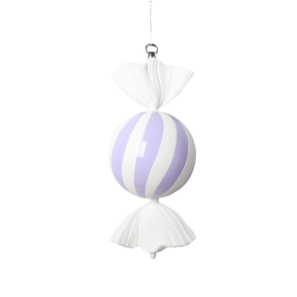 Vickerman 13" Pastel Lavender Round Swirl Candy Ornament.