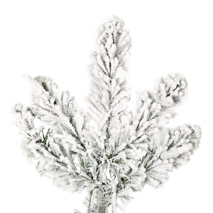 Vickerman 3' x 18" Flocked Gifford Slim Potted Pine Artificial Christmas Tree Unlit