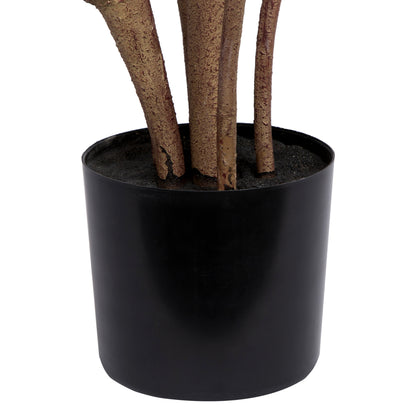 Vickerman 5' Potted Artificial Green Rubber Tree.