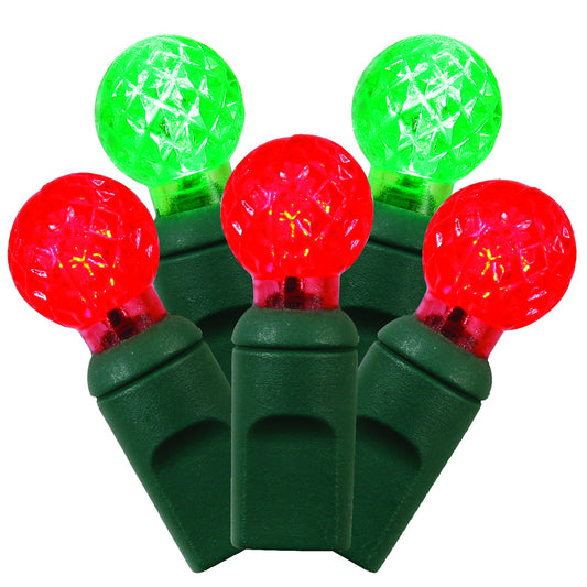 Vickerman 50 Red-Green G12 LED Light on Green Wire 25' Christmas Single Mold Light Strand