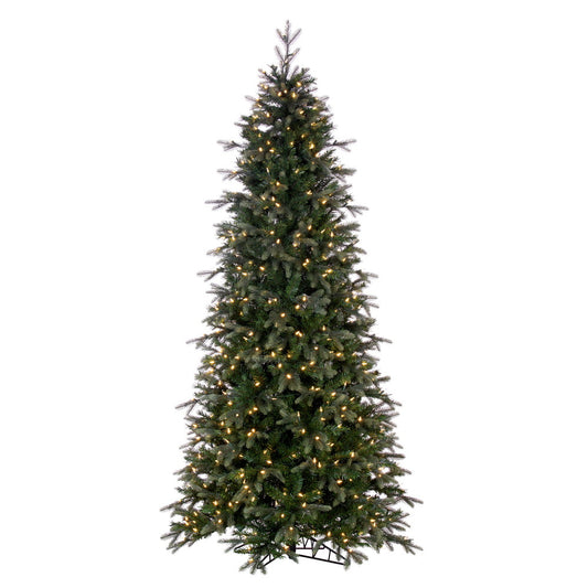 Vickerman 7.5' x 44" Douglas Fir Artificial Slim Christmas Tree with Warm White LED Lights.