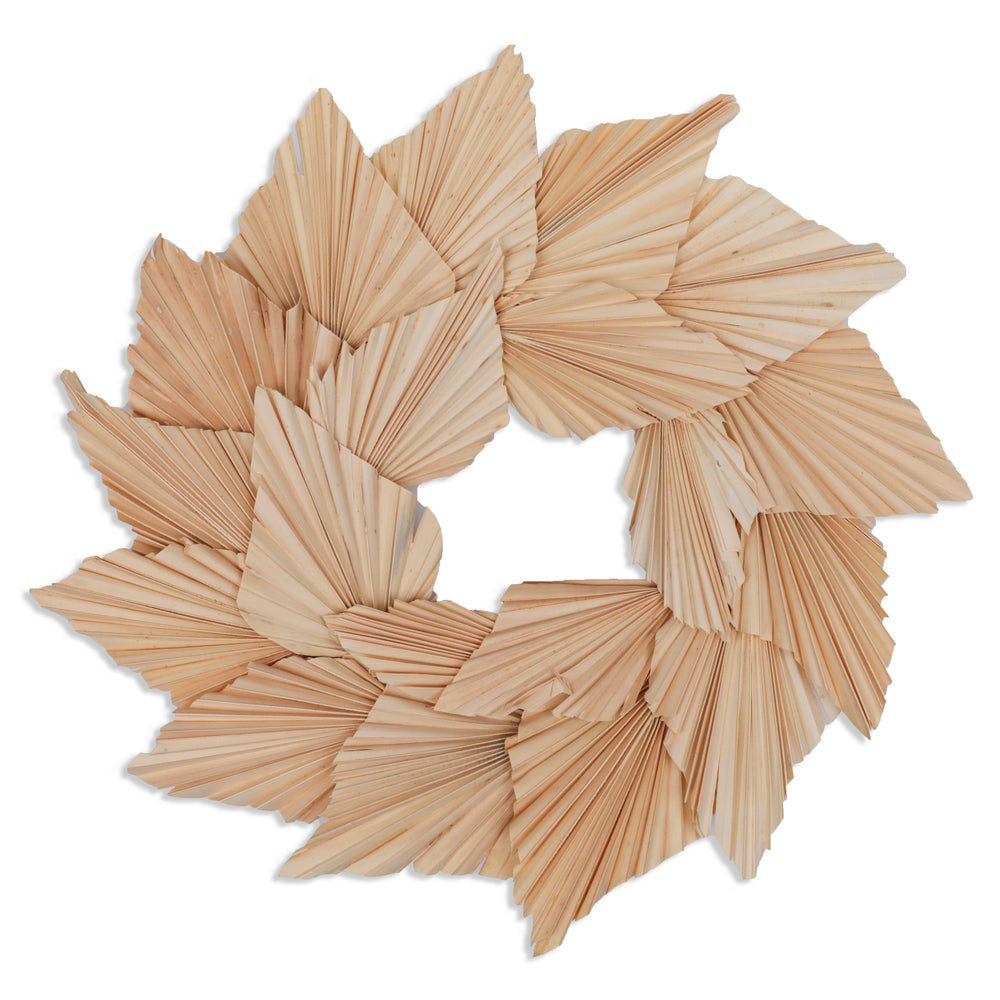 Vickerman Natural Botanicals 17" Bleached Palm Spear Wreath.