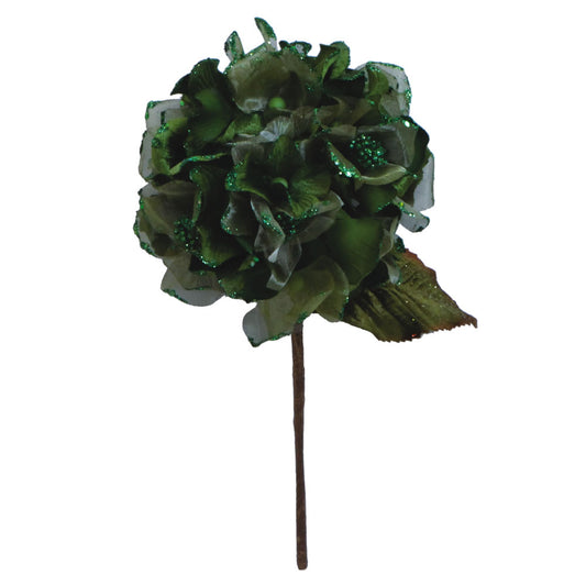 Vickerman 29" Lime Velvet Hydrangea Artificial Christmas Pick