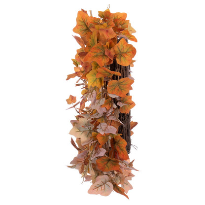 Vickerman 22" Fall Orange Artificial Leaf Wreath.