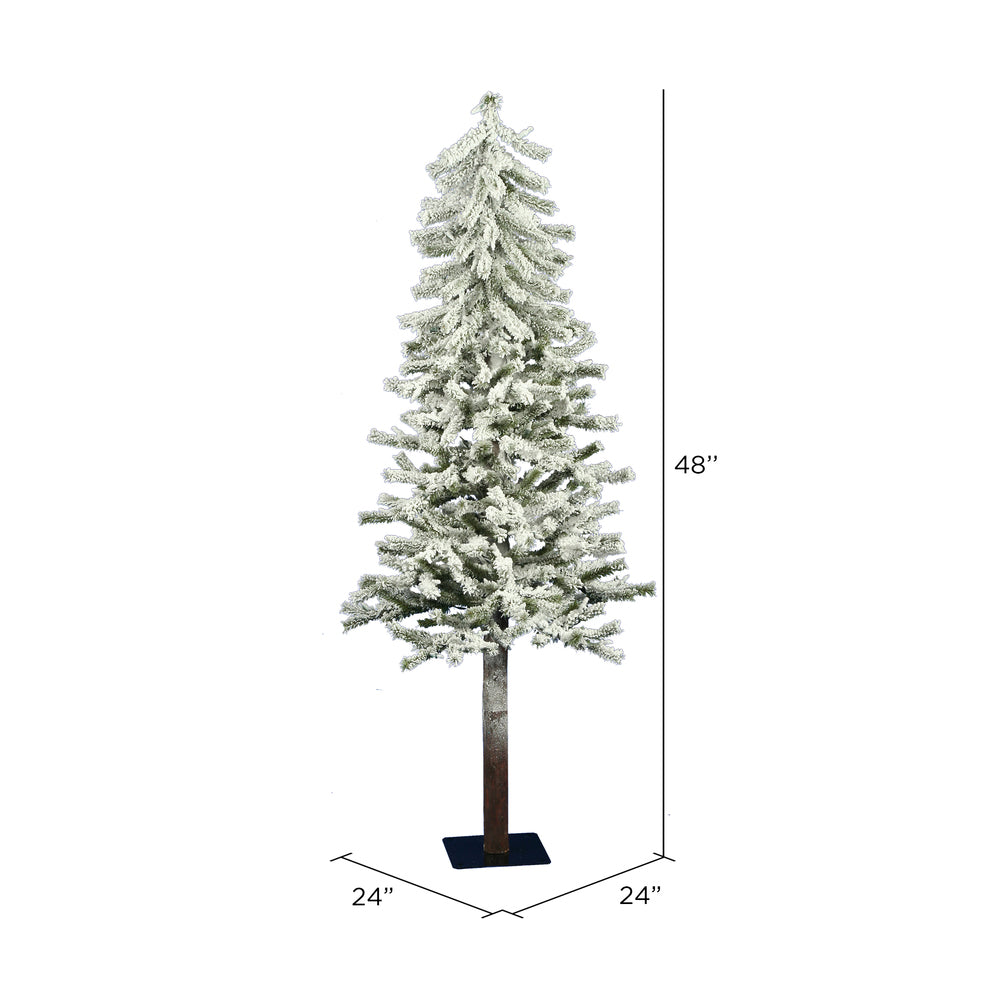 Vickerman 4' x 24" Flocked Alpine Artificial Christmas Tree Unlit