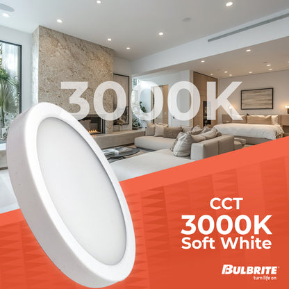 Bulbrite 773600 5 in.Round 10.3-Watt 3000K LED Flush Mount Light, 850 Lumens, White