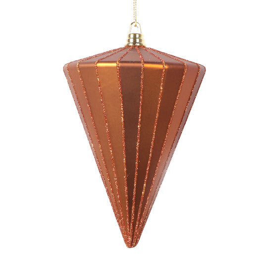 Vickerman 6" Matte Copper Cone Ornament 3 per bag.