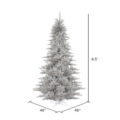 Vickerman 6.5' Silver Tinsel Fir Artificial Christmas Tree Unlit
