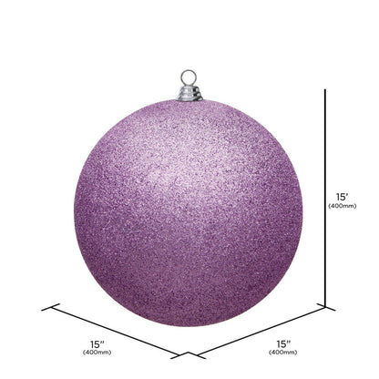 Vickerman 15.75" Orchid Glitter Ball Christmas Ornament