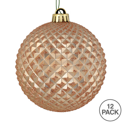 Vickerman 2.75" Café Latte Durian Glitter Ball Ornament 12 per Bag