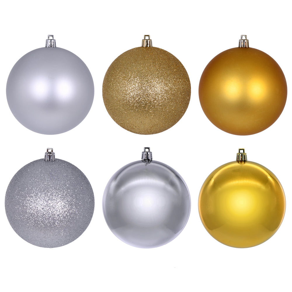 Vickerman 4" Gold and Silver Ornament Assortment 18 per box.