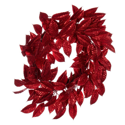 Vickerman 24" Red Artificial Gardenia Glitter Wreath.