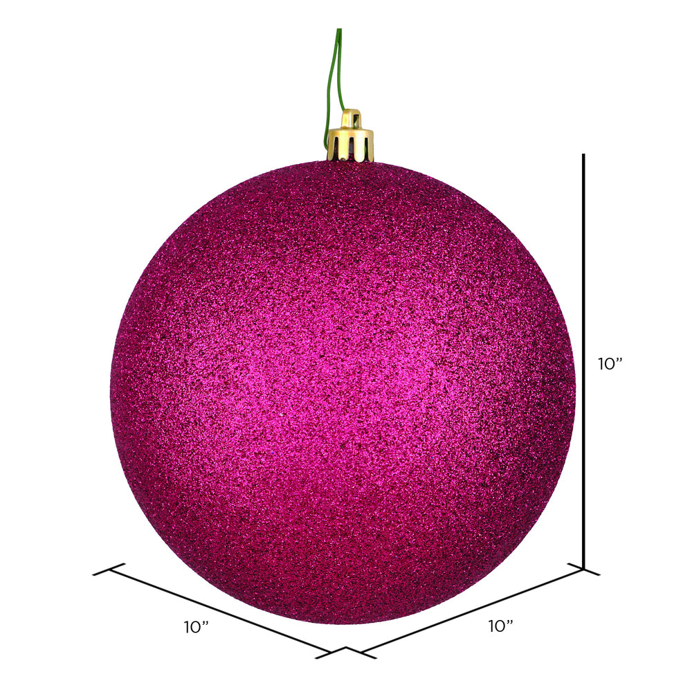 Vickerman 10" Berry Red Glitter Ball Ornament