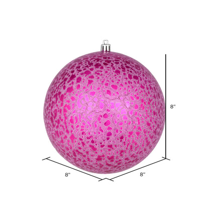 Vickerman 8" Fuchsia Crackle Ball Ornament