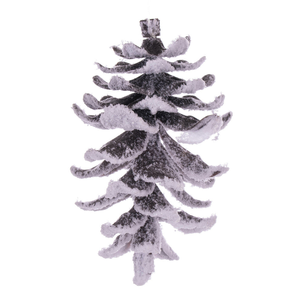Vickerman 6" Snowy Glitter Pinecone Ornament 3 per bag.
