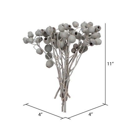 Vickerman Natural Botanicals 11" x 4" Bellgum Branch 5-7 Bells Ivory Frosted 10 stems per unit
