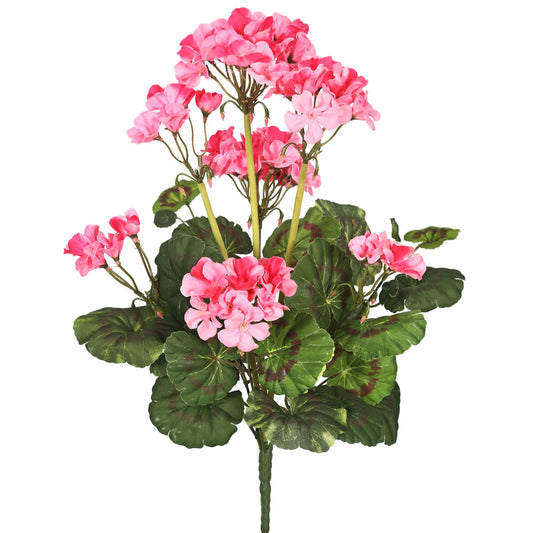 Vickerman Artificial 20" Pink Geranium Bush 4 per Pack.