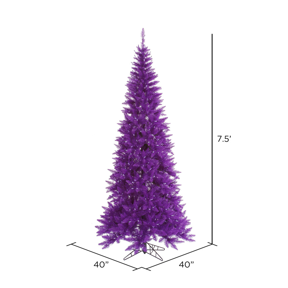 Vickerman 7.5' Purple Fir Slim Artificial Christmas Tree Unlit