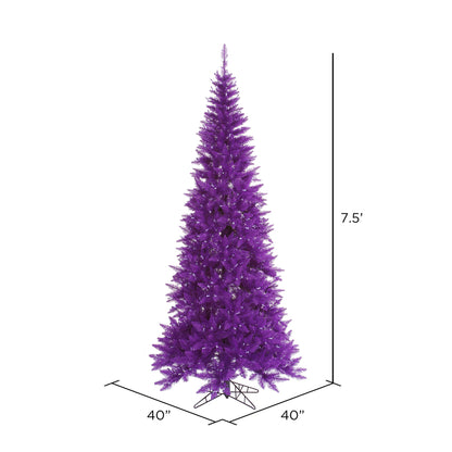 Vickerman 7.5' Purple Fir Slim Artificial Christmas Tree Unlit