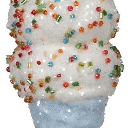 Vickerman 5.75" Light Blue Ice Cream Cone Ornament 3 per bag.