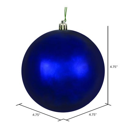 Vickerman 4.75" Midnight Blue Shiny Ball Ornament 4 per Bag