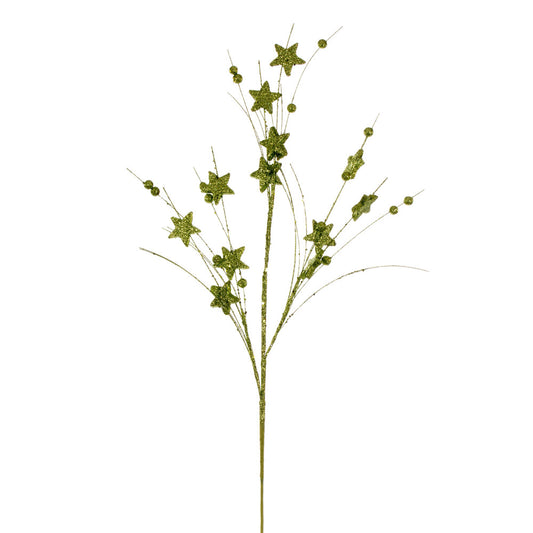 Vickerman 33" Lime Star and Ball Glitter Spray 6 per bag.