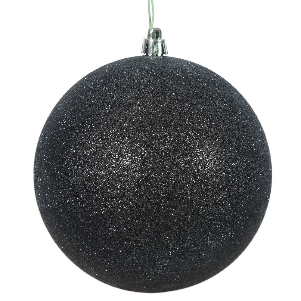 Vickerman 10" Black Glitter Ball Ornament.