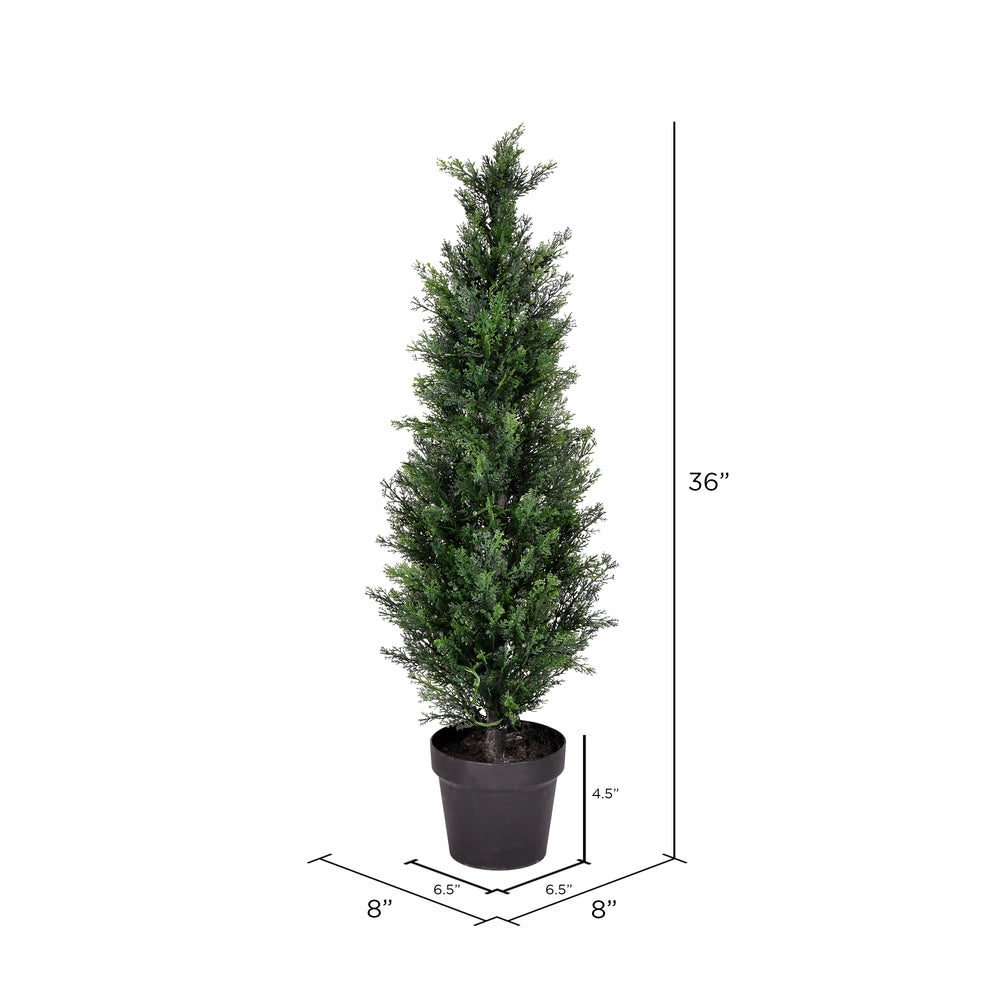 Vickerman 3' Artificial Potted Green Cedar Tree.