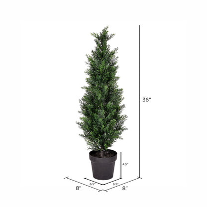 Vickerman 3' Artificial Potted Green Cedar Tree.