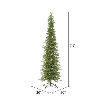 Vickerman 7.5' Bixley Pencil Fir Artificial Christmas Tree Warm White Dura-lit LED Lights
